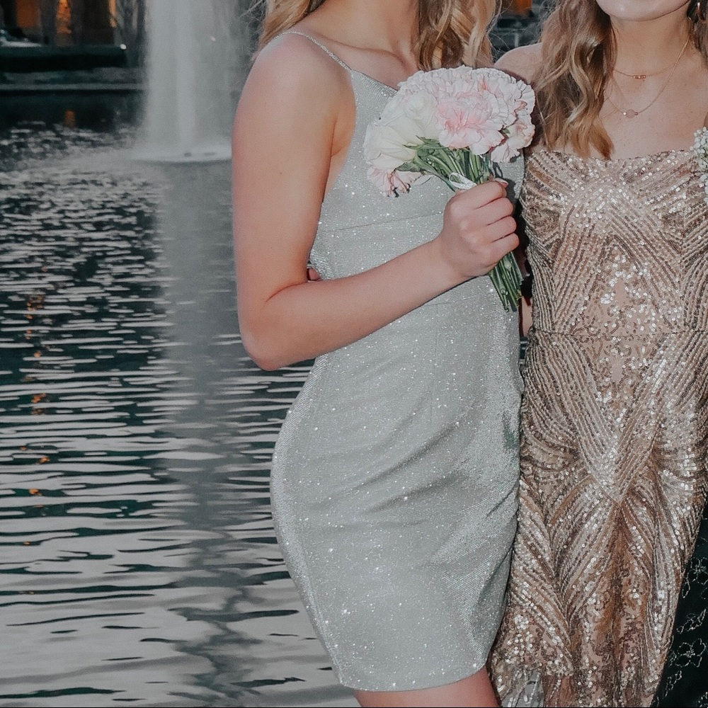 Sherri Hill Silver Dress